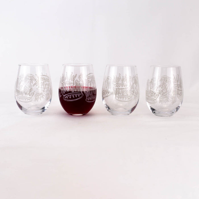 La Couronne Mardi Gras Wine Glass Gift Set