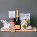 Veuve Cliquot and charcuterie board snacks gift basket