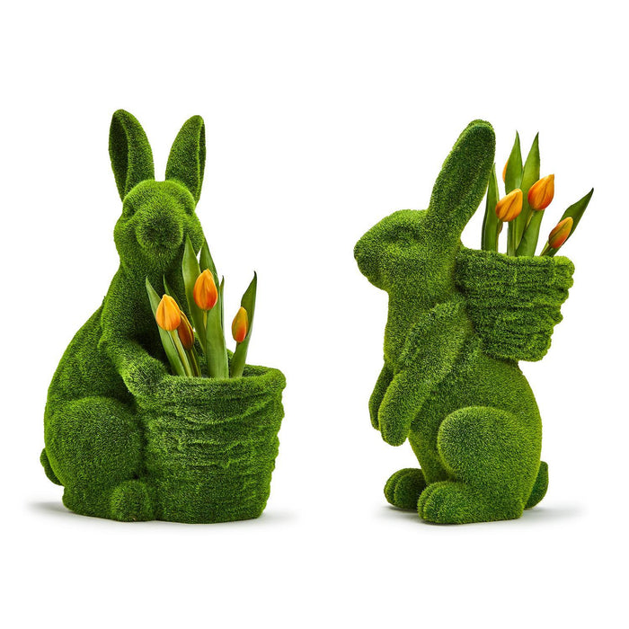 Hoppy Easter Faux Moss Easter Bunny Planter