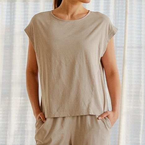 Mineral Washed Cotton High Low Top