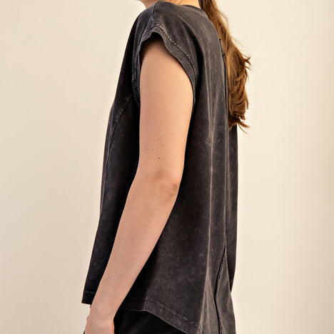 Mineral Washed Cotton High Low Top