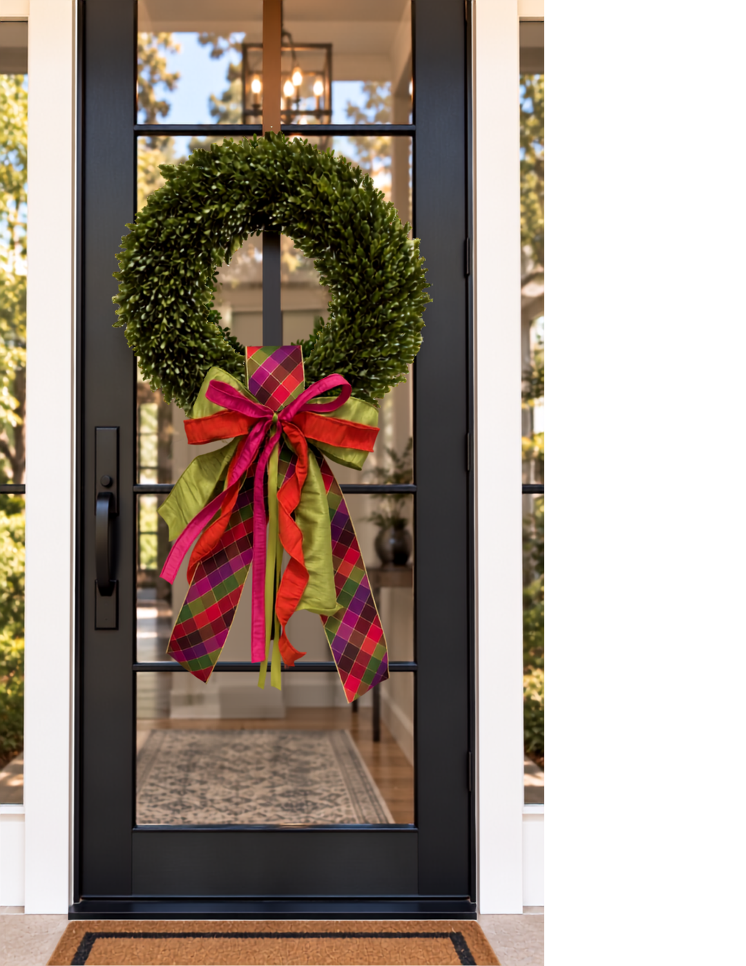Pink &amp; Plaid Fall Sash &amp; Bow