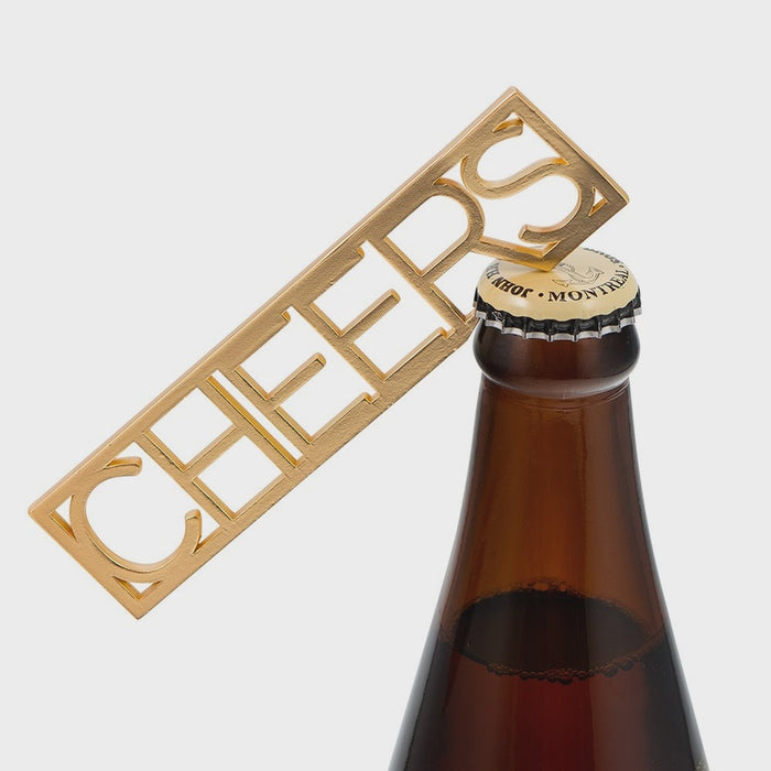 Gold Cheers Bottle Opener Wedding Favor