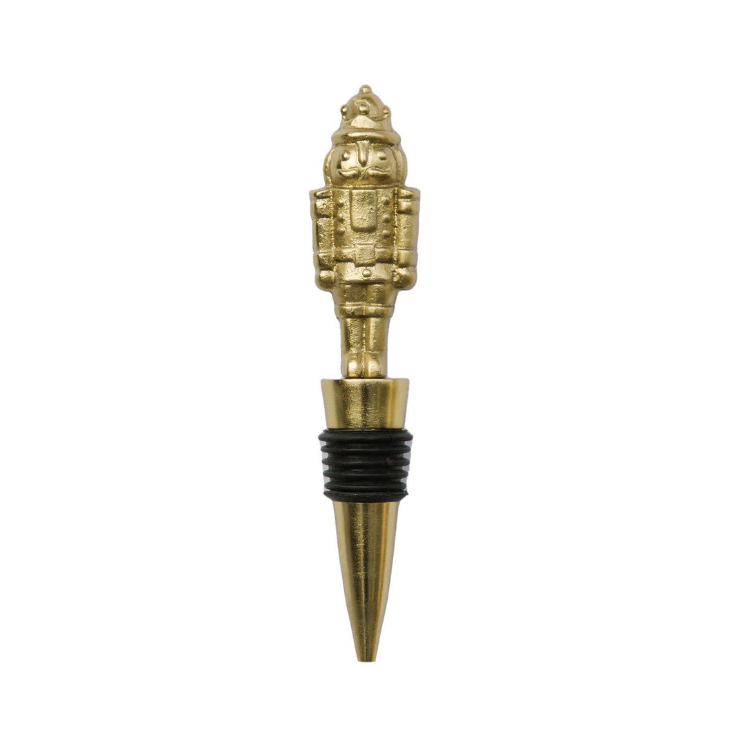 Gold nutcracker soldier wine stopper