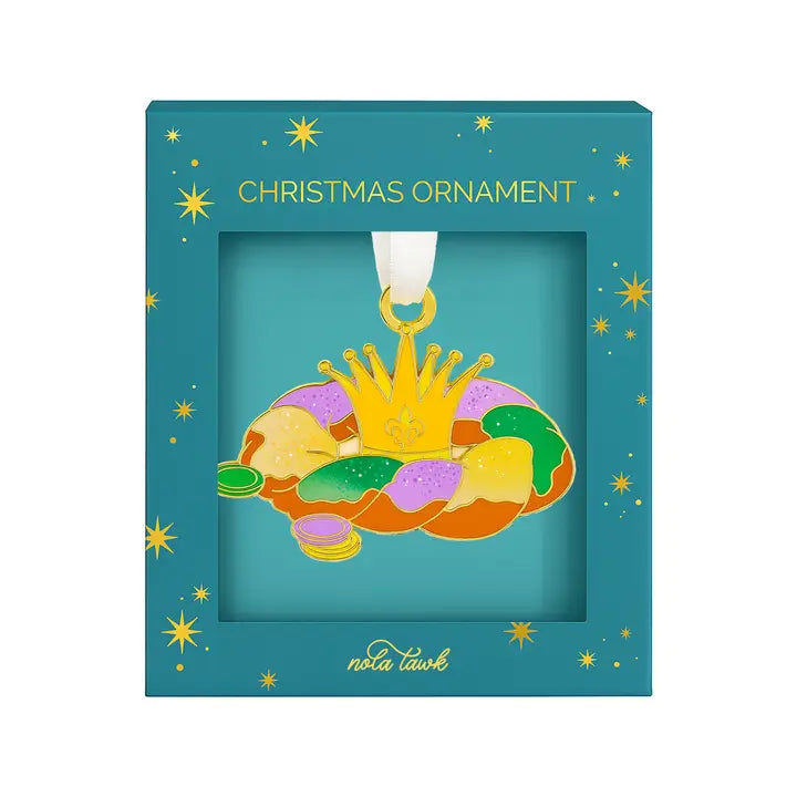 King Cake Enamel Ornament