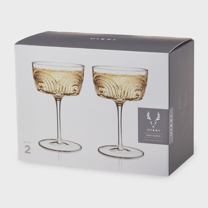 Deco Beau Crystal Cocktail Coupes Set of 2