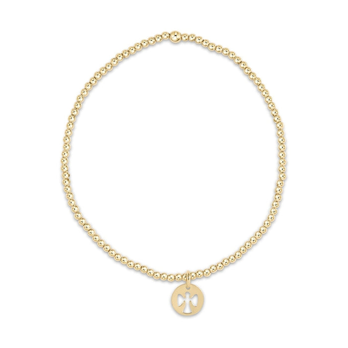 Gold 2mm Bracelet Guardian Angel Small Small Gold Disc