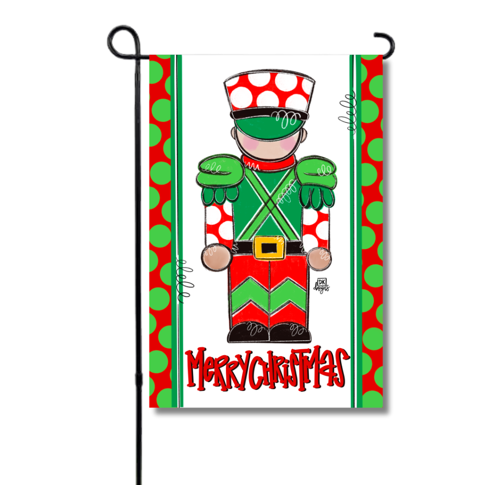 Red and Green Dot Soldier Flag