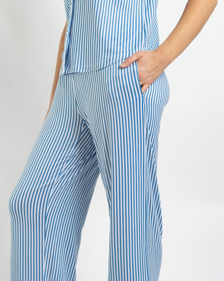 Blue and White Pinstripe Sleep Pants