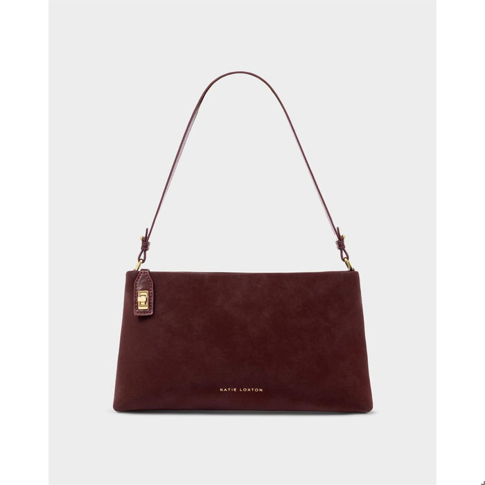 Orin Twist Lock Small Shoulder - Cherry Suedette / Cherry Distressed
