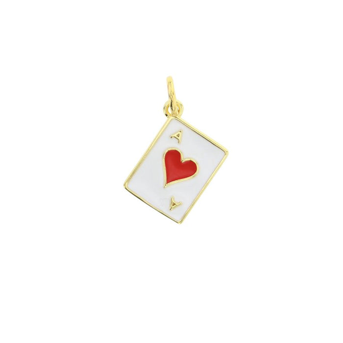 Gold Ace of Hearts Card Charm