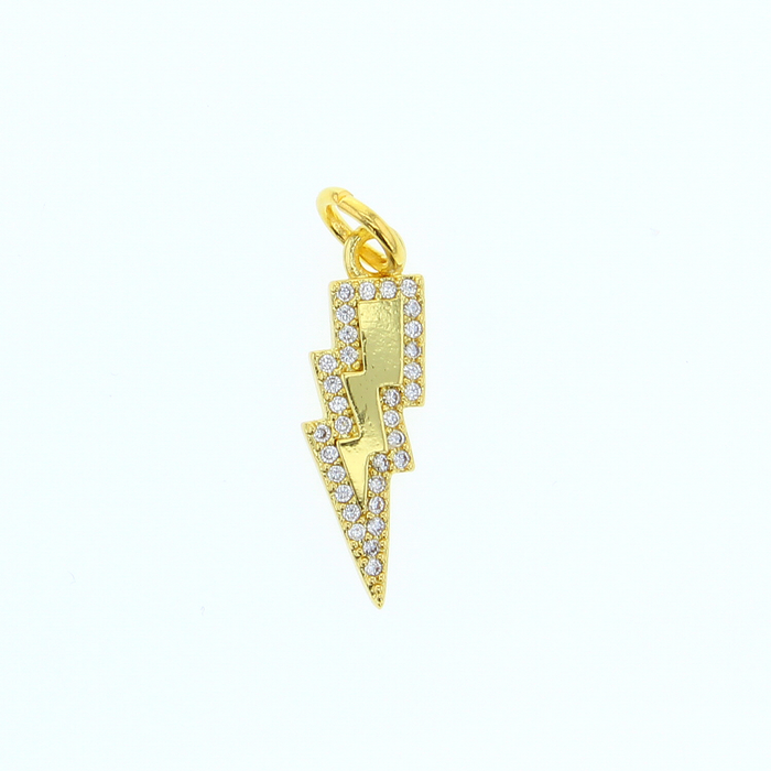 Gold Chunky Lightening Bolt Charm