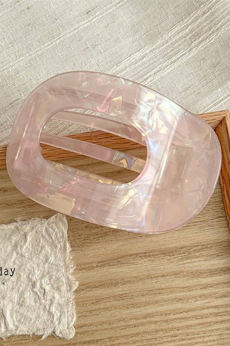 Pink Jumbo Lay Flat Oval Hair Claw Clip