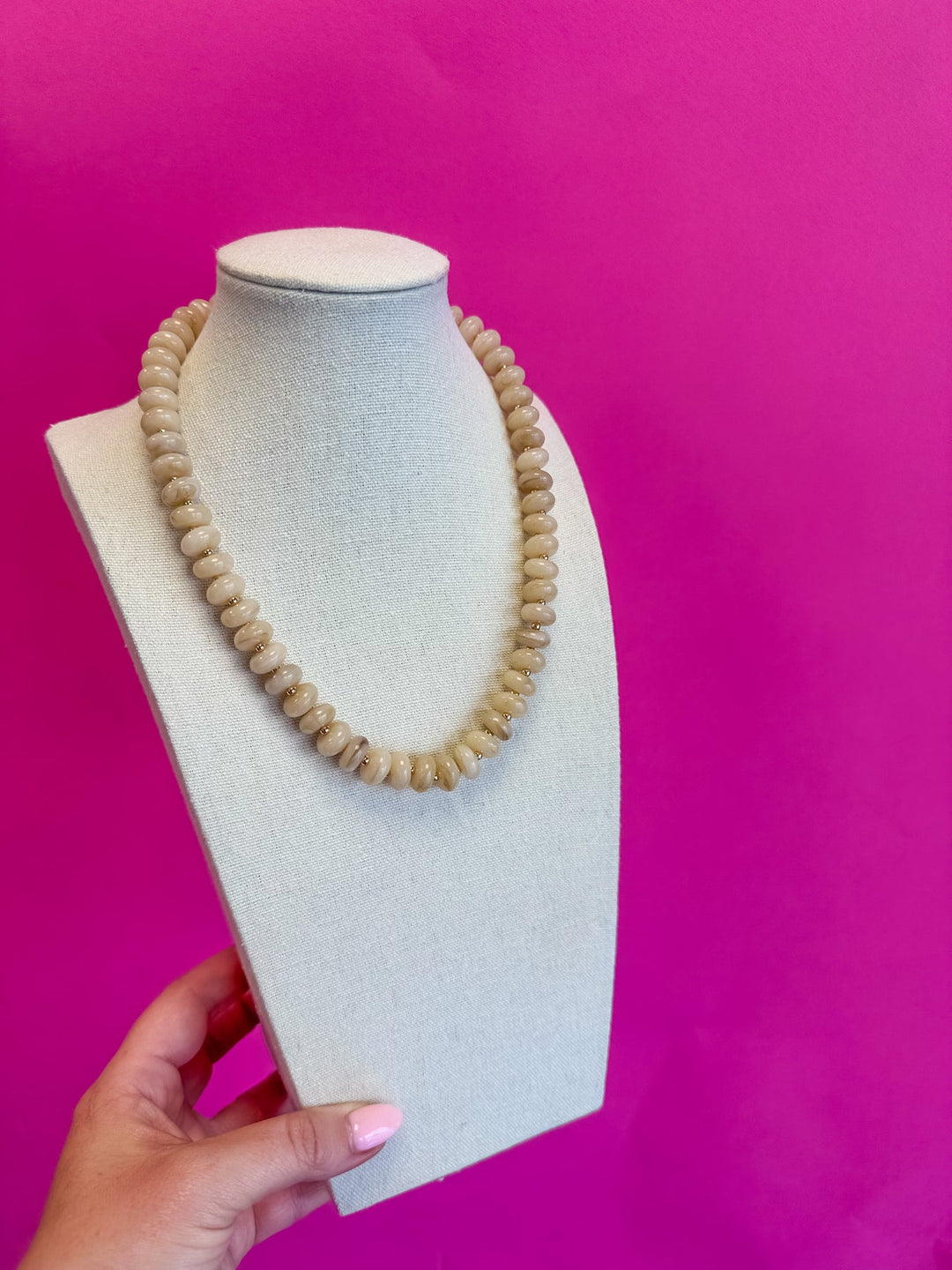 Tan Layering Bead Necklace