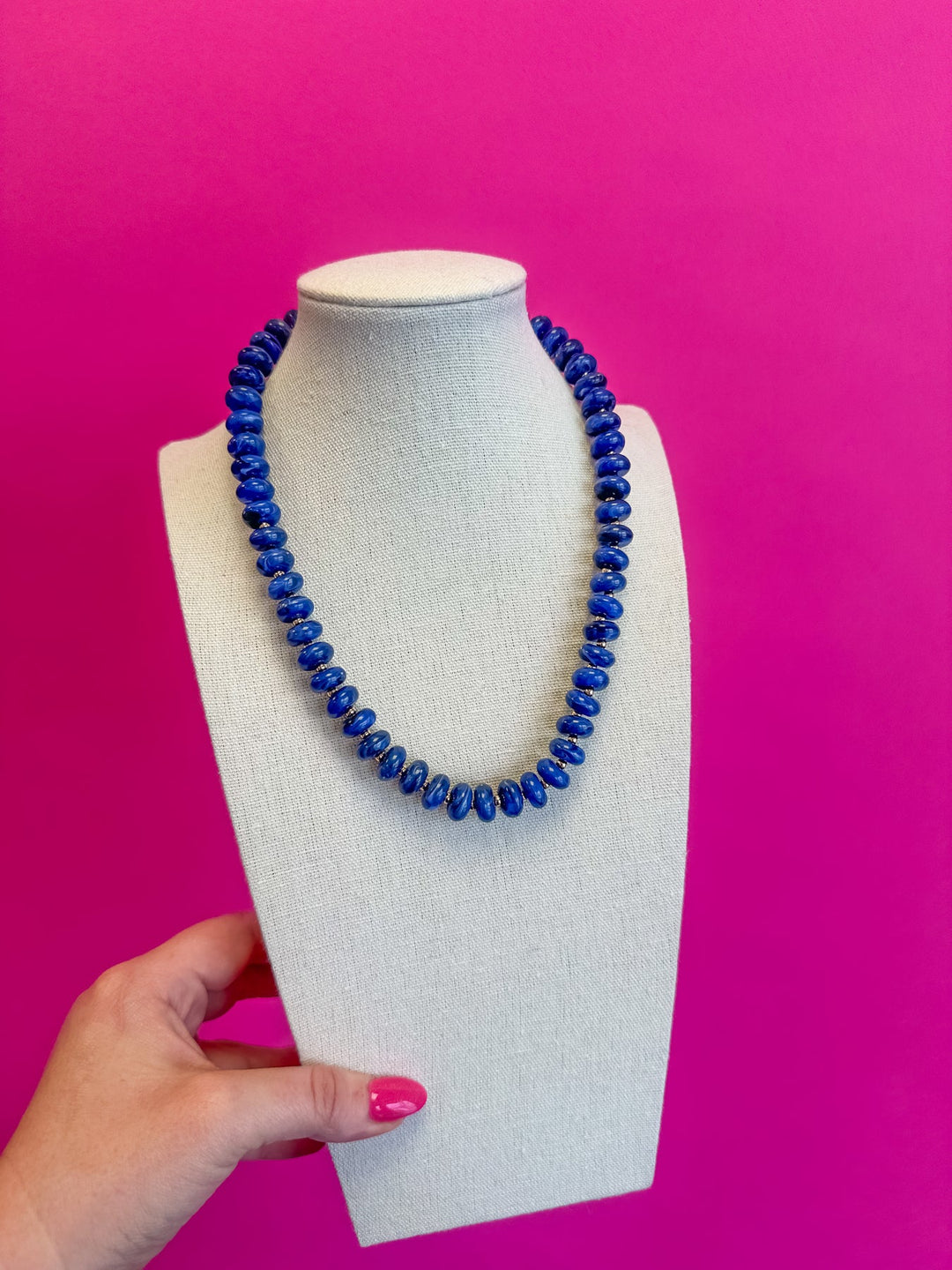 Navy Layering Bead Necklace