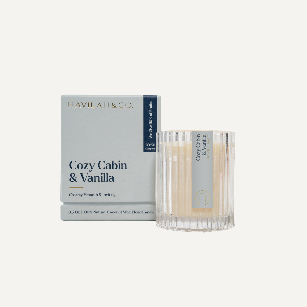 Cozy Cabin &amp; Vanilla Candle 8.5 Oz
