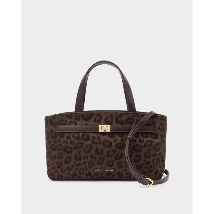 Orin Top Handle Crossbody Bag - Chocolate Leopard