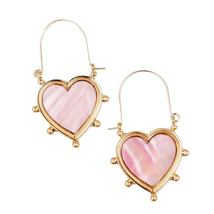 Alma Heart Earrings in Pink