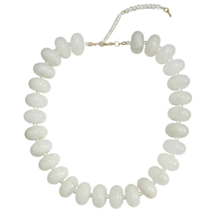 Bailey Chunky Beaded Necklace - Cream