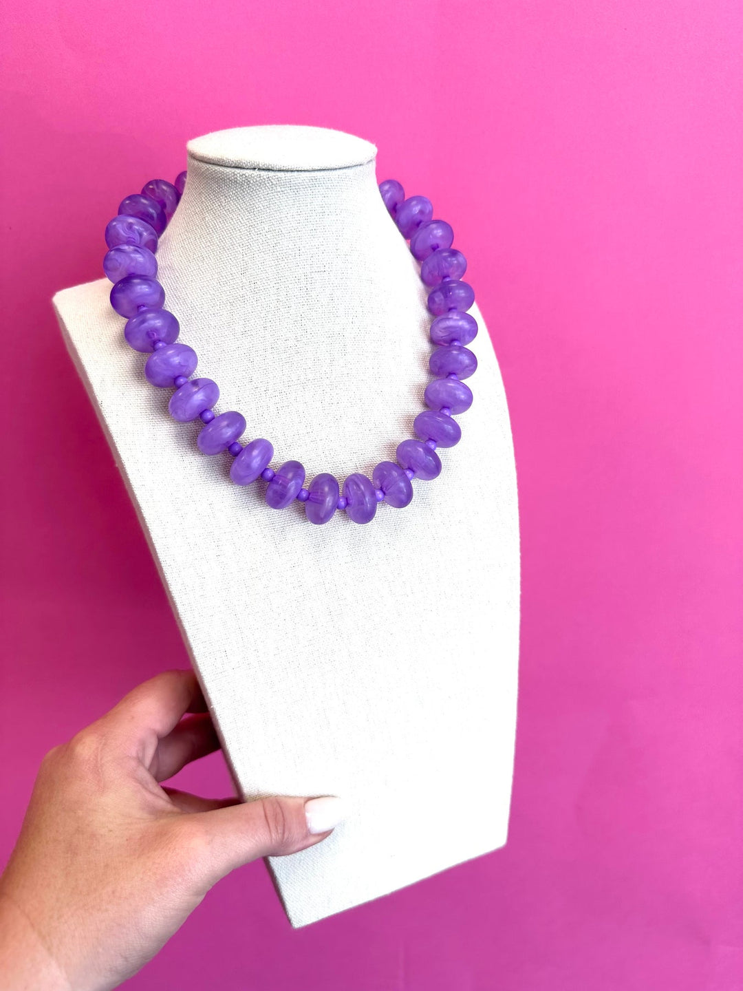Lavender - Circle Bauble Ball Necklace