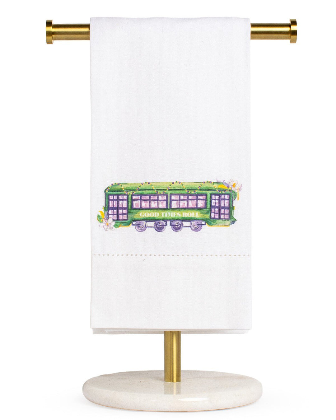 Mardi Streetcar Hemstitch Hand Towel