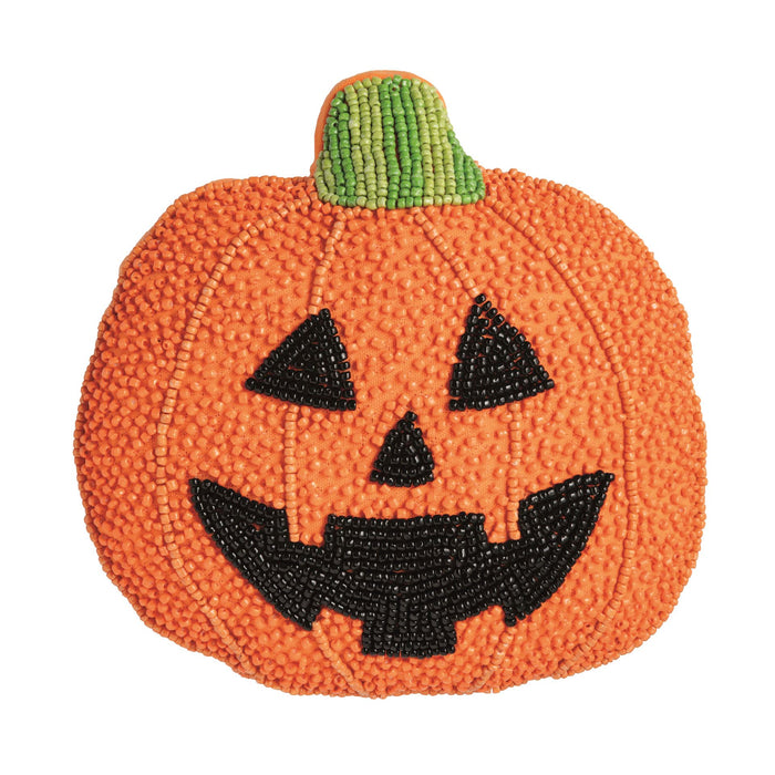 Jack-O-Lantern Beaded Pillow