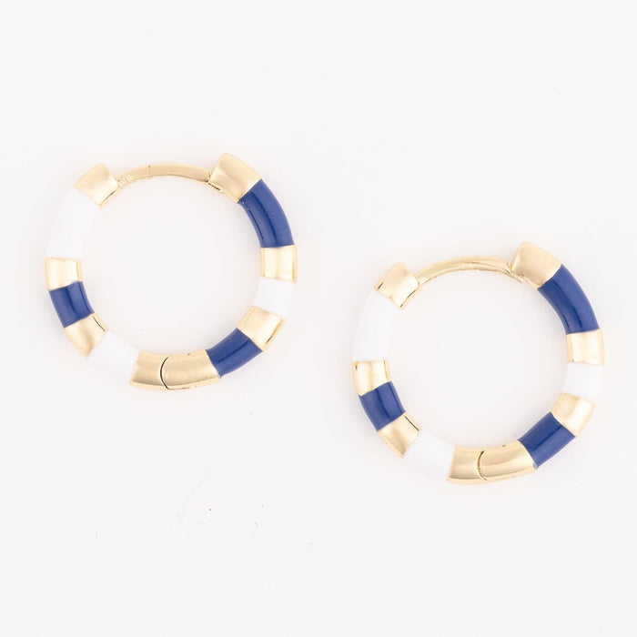 Reya  Earrings - Navy/White