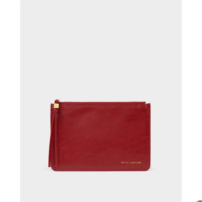 Tassel Charm Pouch - Red Crackle
