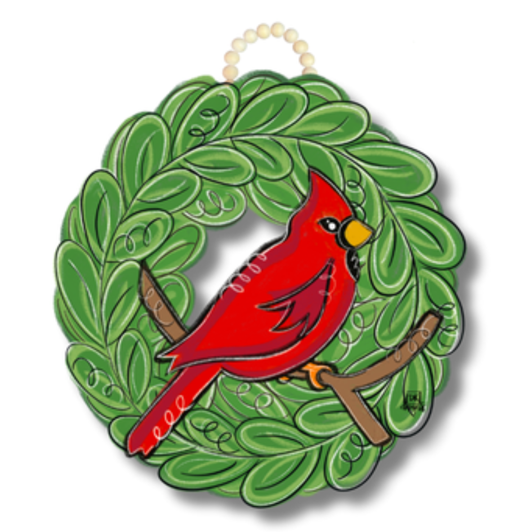 Cardinal Wreath Door Hanger