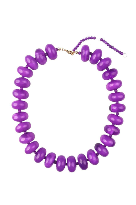 Bailey Chunky Beaded Necklace - Purple
