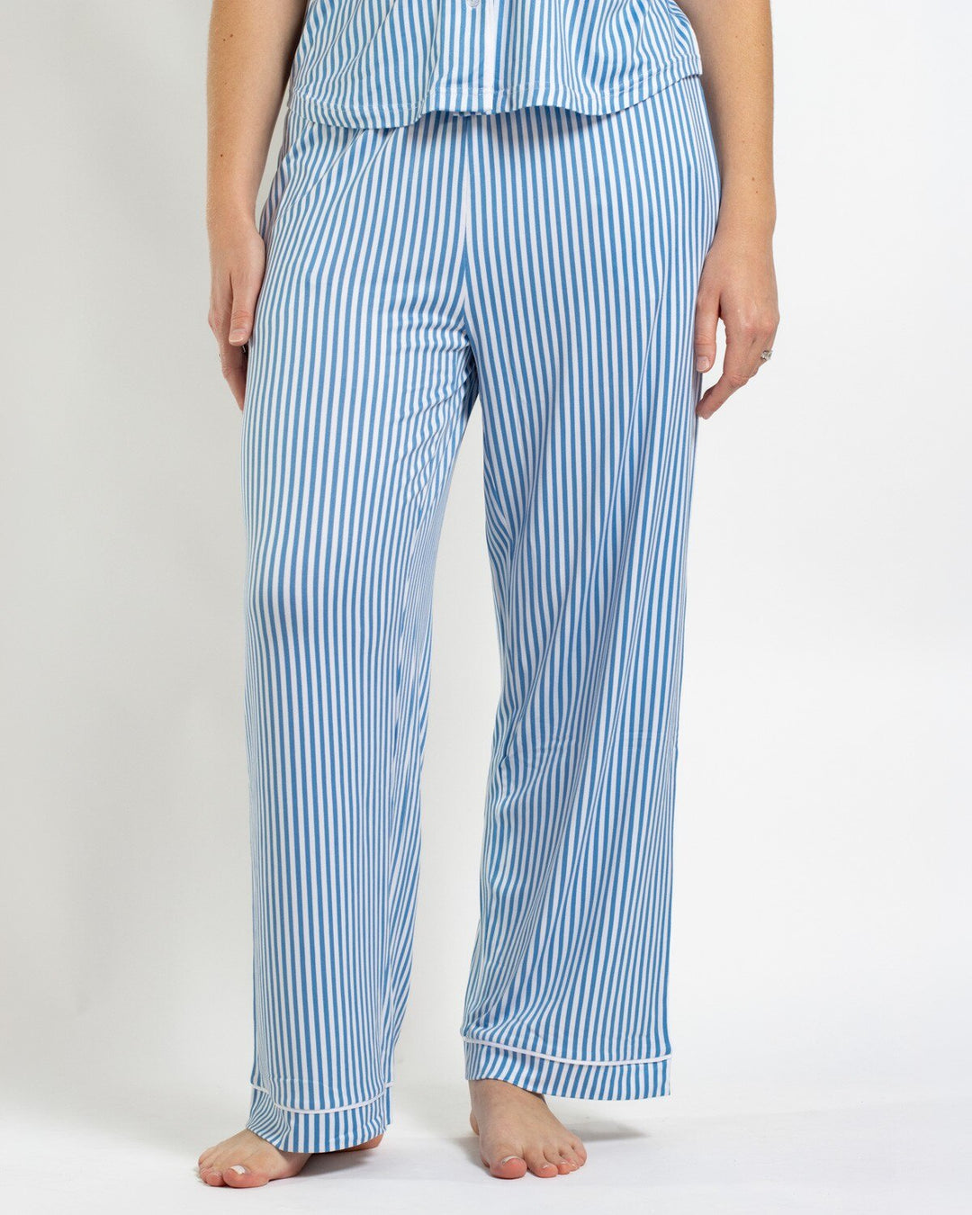 Blue and White Pinstripe Sleep Pants