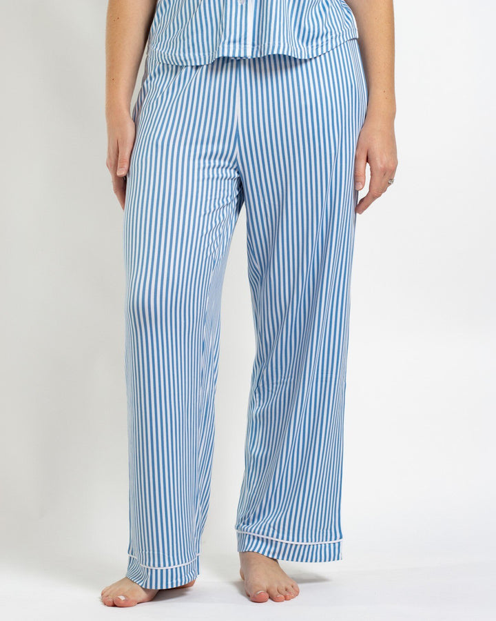 Blue and White Pinstripe Sleep Pants