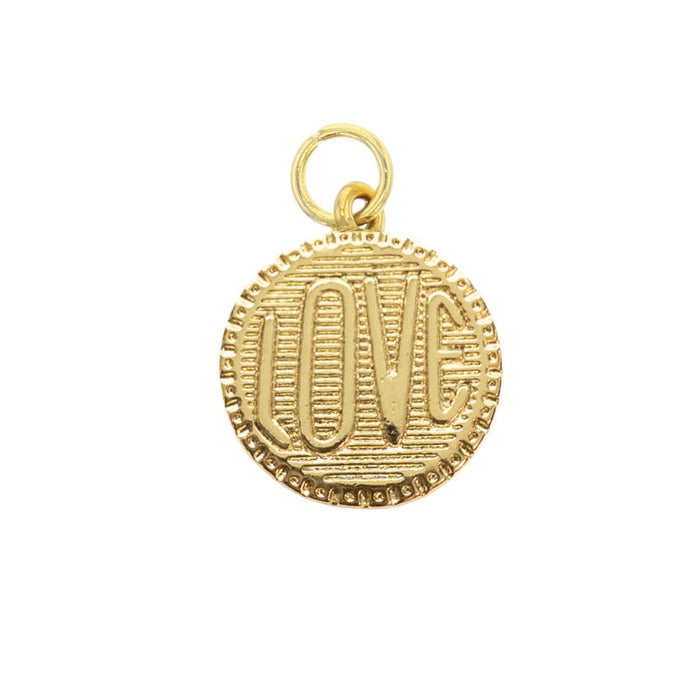Gold Love Medallion Charm