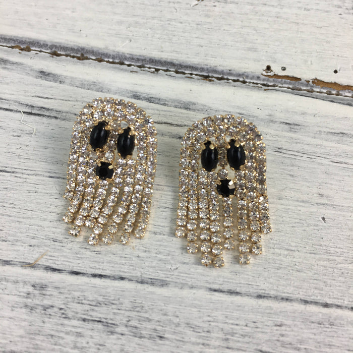 Rhinestone Ghost Earrings