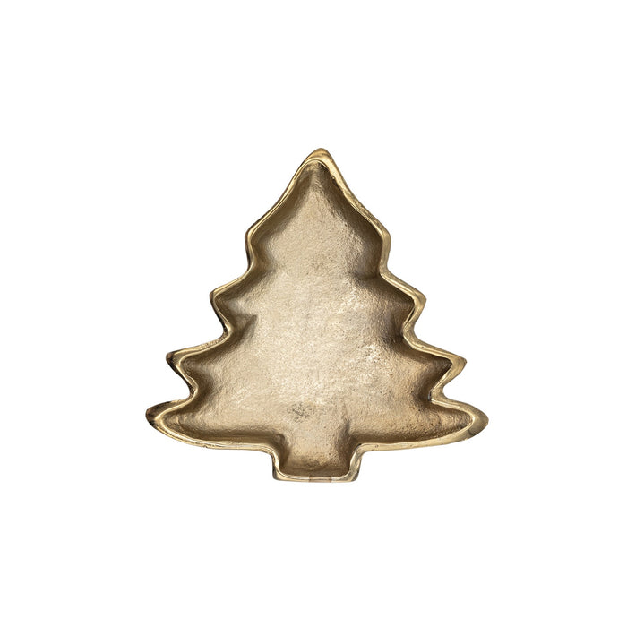 Tree Shaped Dish, Gold Finish