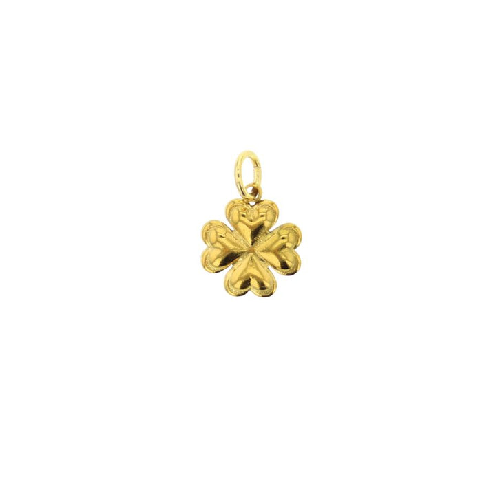 Gold Puffy Clover Charm