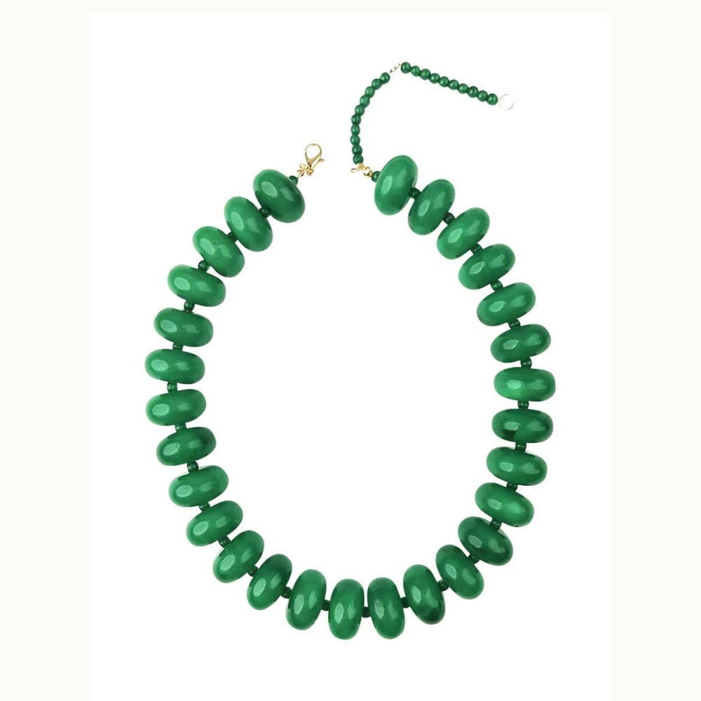 Bailey Chunky Beaded Necklace - Green