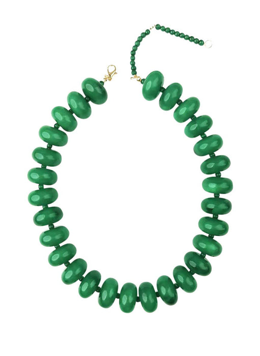 Bailey Chunky Beaded Necklace - Green