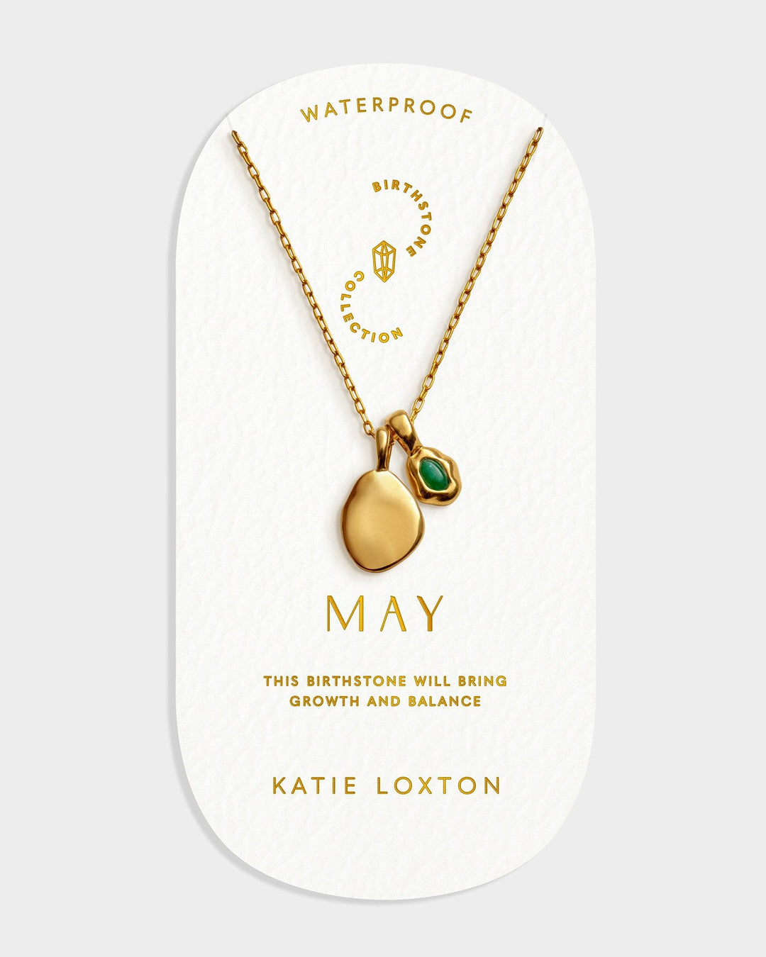 Birthstone Necklace - May - Green Agate
