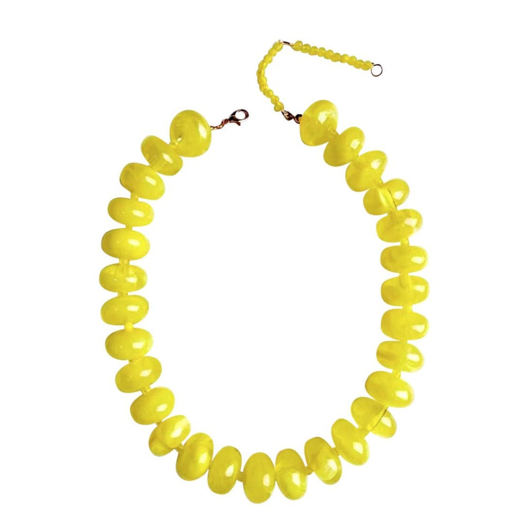 Bailey Chunky Beaded Necklace - Yellow