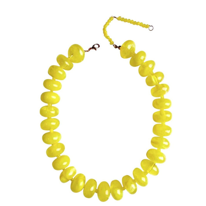 Bailey Chunky Beaded Necklace - Yellow