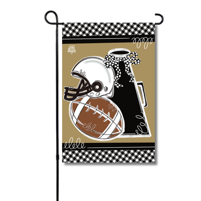 Black and Gold Game Day Garden Flag