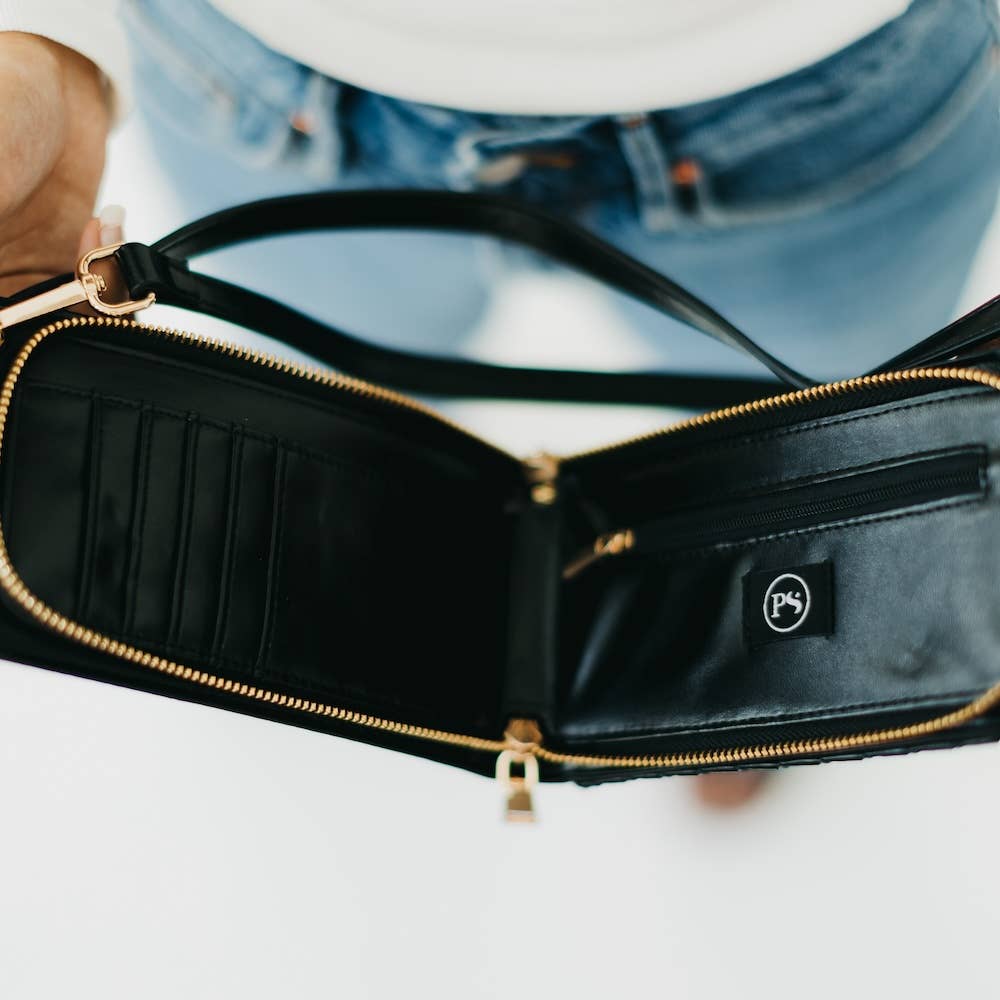 Woven Double Duty Phone Bag - Black