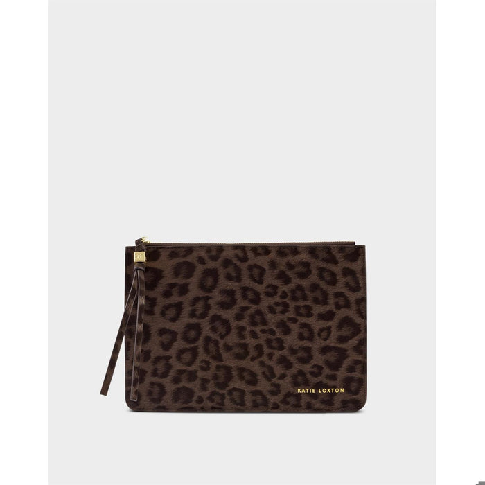 Tassel Charm Pouch - Chocolate Leopard