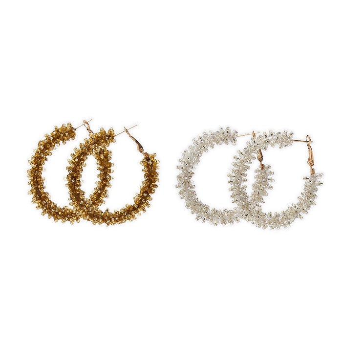 Beaded Hoop Earring