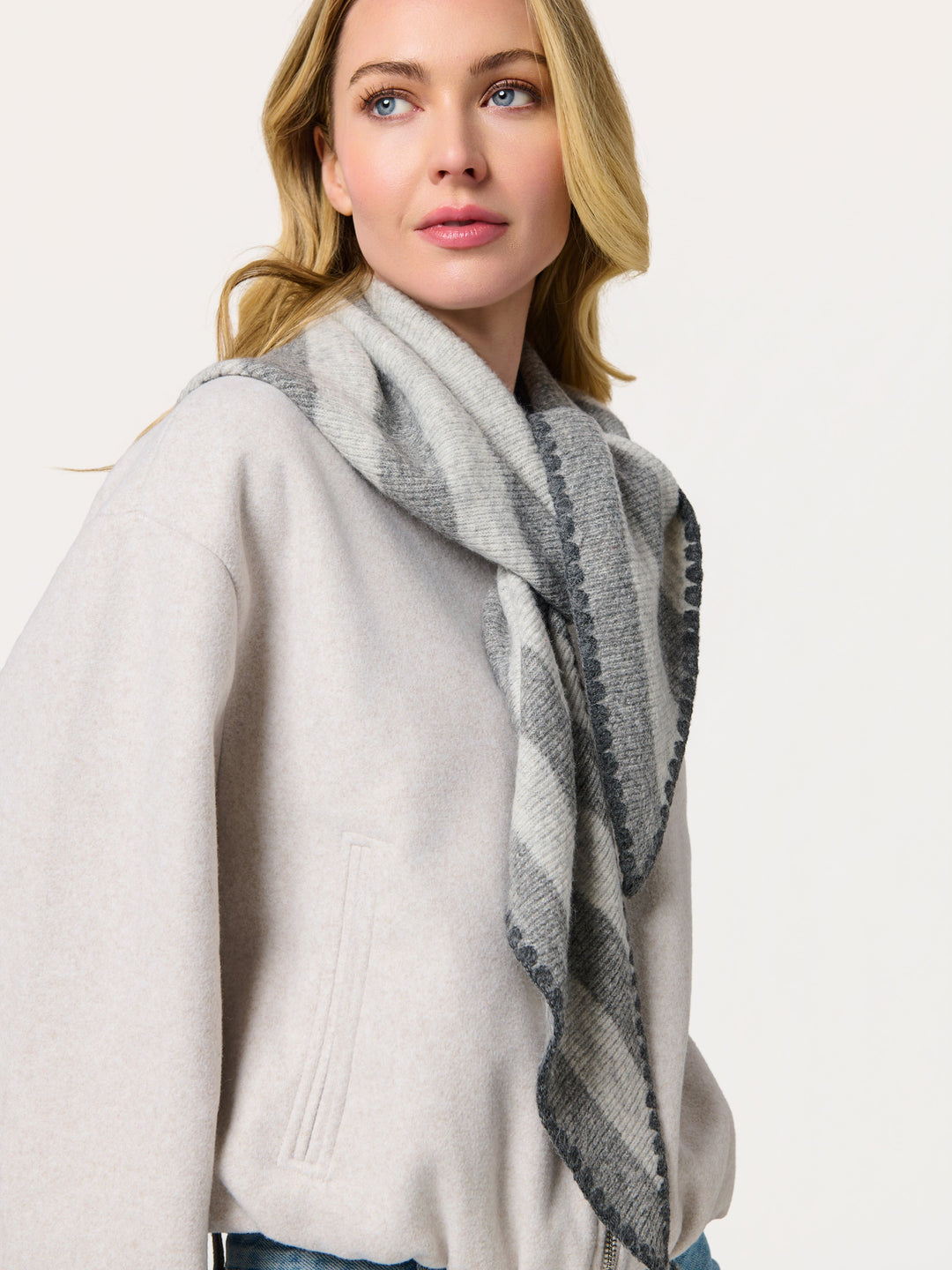 Joy Large Triangle Scarf - Grey