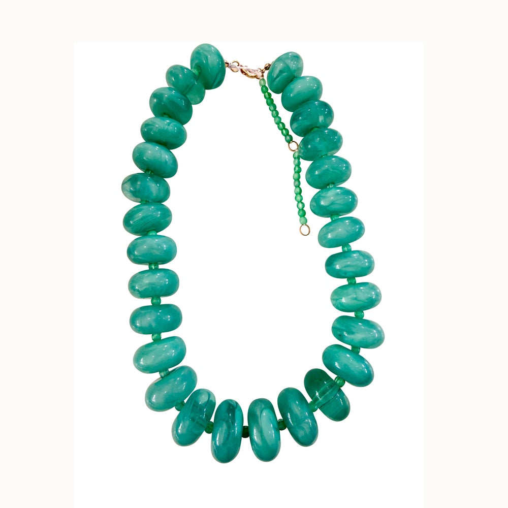 Bailey Chunky Beaded Necklace - Turquoise