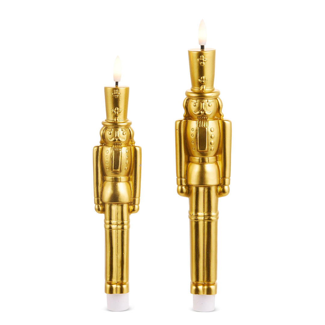 Gold Nutcracker Taper - Set of 2