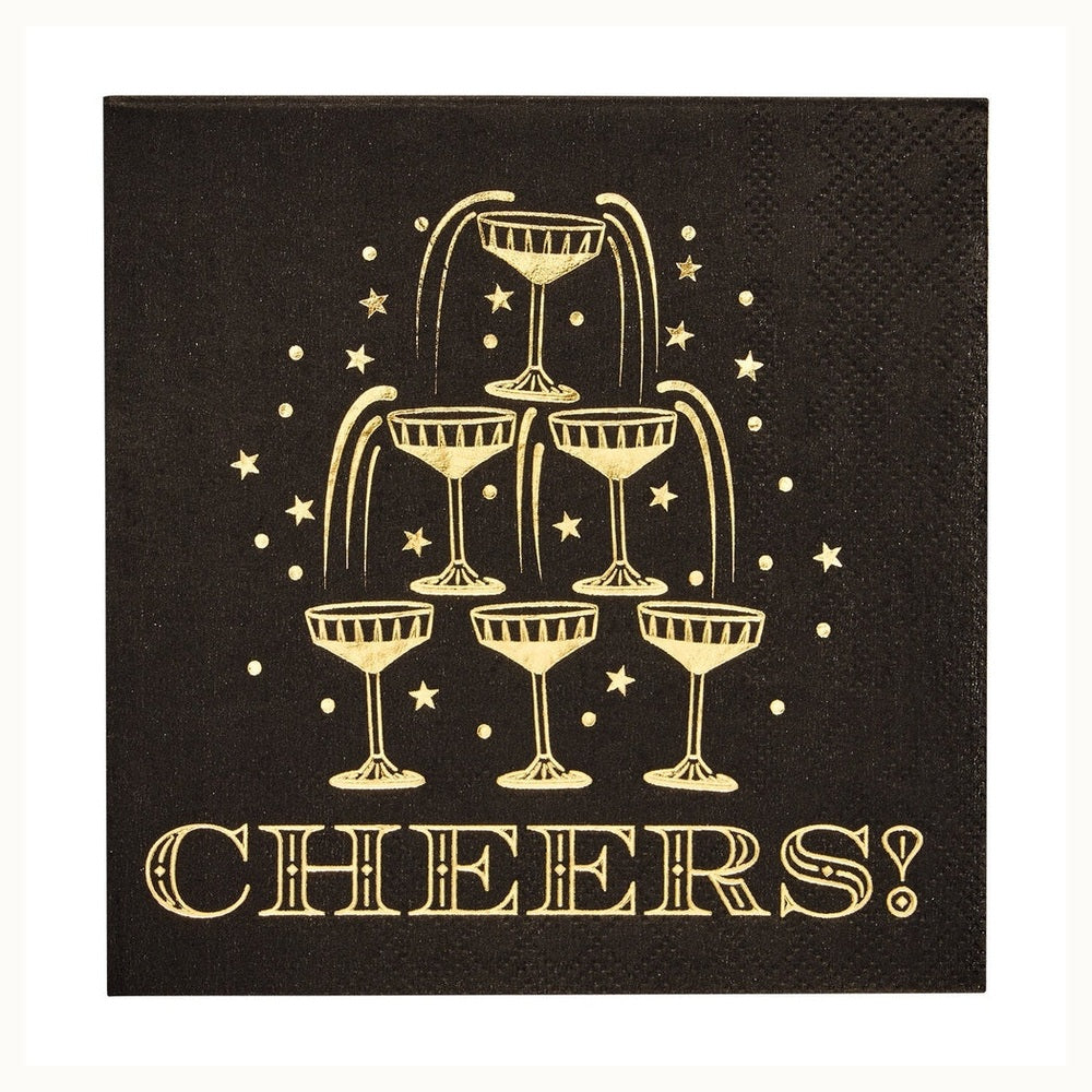 Midnight Sparkle Cheers Cocktail Napkin