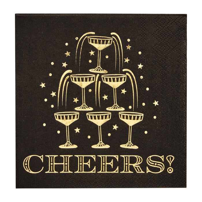 Midnight Sparkle Cheers Cocktail Napkin